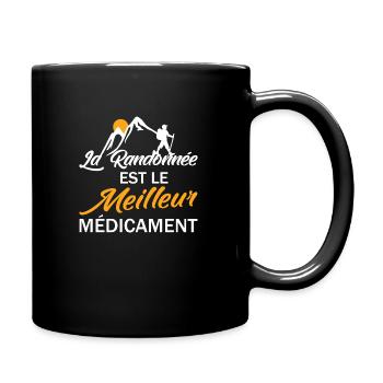 La randonnée est le meilleur médicament humour - Mug uni - noir - Droite