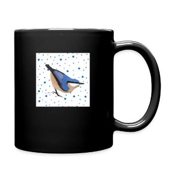 Kleiber Vogel Tier Geschenk Frauen Männer Kinder - Tasse einfarbig - Schwarz - Rechts