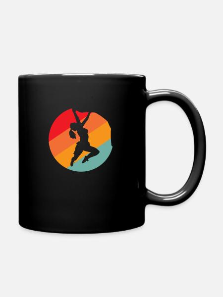 Fels klettern Frau - Tasse einfarbig - Schwarz