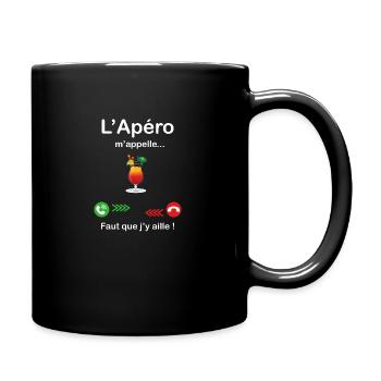 L'Apéro m'appelle faut que j'y aille ! - Mug uni - noir - Droite