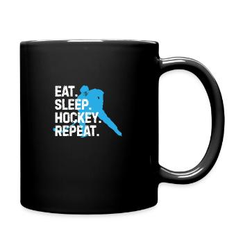 Eat Sleep Repeat Hockey Gift - Full Colour Mug - black - Right