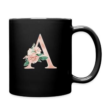 Buchstabe A - Initiale - Tasse einfarbig - Schwarz - Rechts