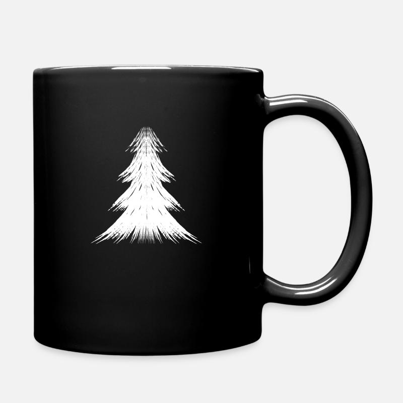 Stilisierter Baum - Weihnachtsbaum - Tanne - Tasse einfarbig - Schwarz