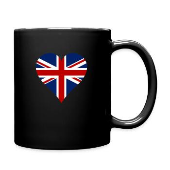 Great Britain Flag Heart - Full Colour Mug - black - Right