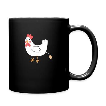 Chicken pooping an egg! - Full Colour Mug - black - Right