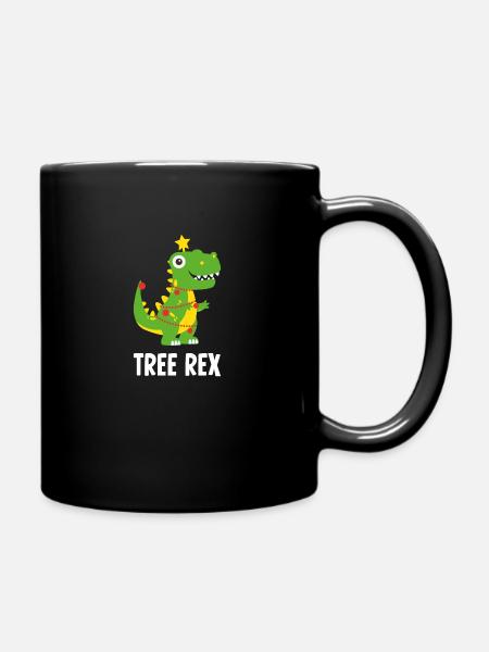 Tree Rex Party Weihnachten Geschenk Familie Xmas - Tasse einfarbig - Schwarz