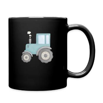Trecker / Traktor - Tasse einfarbig - Schwarz - Rechts