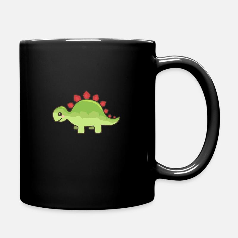 Dinosaurier-Drache Stegosaurus - Tasse einfarbig - Schwarz
