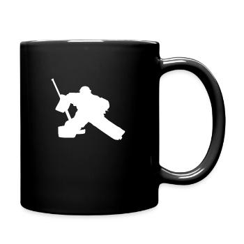 Gardien de but de joueur de hockey sur glace, gardien de but. Hockey sur glace - Mug uni - noir - Droite