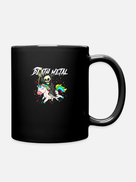 Death Metal Einhorn - Tasse einfarbig - Schwarz