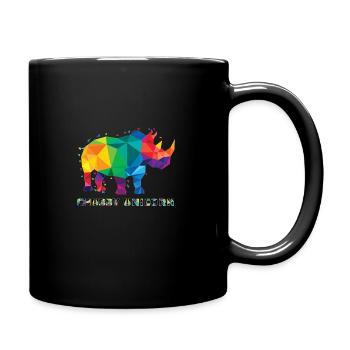 Chubby Unicorn colorful lettering - Full Colour Mug - black - Right