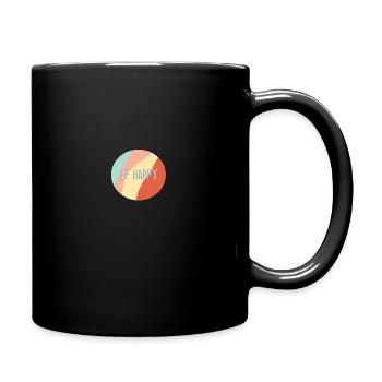 Soyez autocollant coloré heureux - Mug uni - noir - Droite