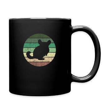 Chinchilla Vintage - Lustiges Chinchilla Geschenk - Tasse einfarbig - Schwarz - Rechts