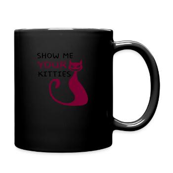 Show me your kitties Geschenk Haustiere - Tasse einfarbig - Schwarz - Rechts