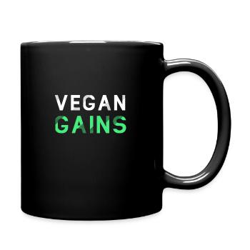 Vegan Gains - Full Colour Mug - black - Right