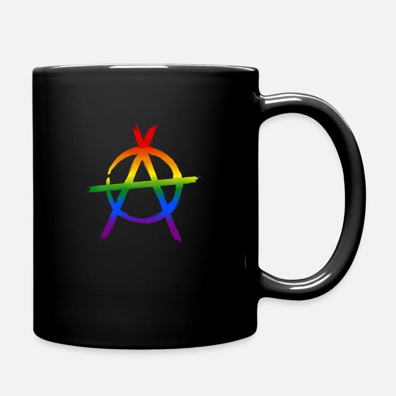 Anarchy A gay pride flag - Full Colour Mug - black
