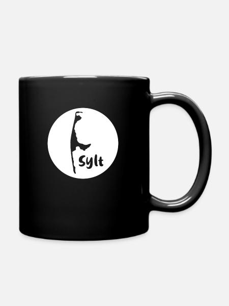 sylt ,weiss, insel,logo, kreis - Tasse einfarbig - Schwarz