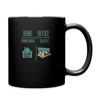 Home Office Bürohumor Homeoffice Quarantäne Team - Tasse einfarbig - Schwarz - Rechts
