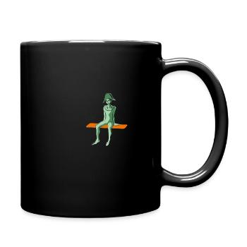 harlequin in green - Full Colour Mug - black - Right