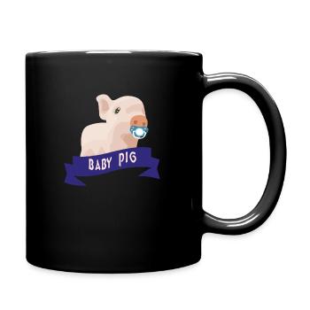 Baby Boy Pig - Full Colour Mug - black - Right