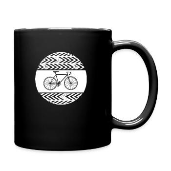 Fahrrad, rad,Kreis,retro, vintage,rennrad,weiss - Tasse einfarbig - Schwarz - Rechts