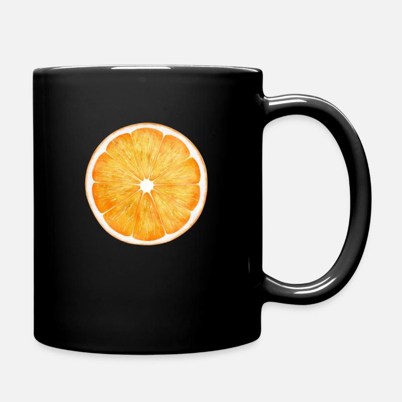 Orange Orangen - Tasse einfarbig - Schwarz