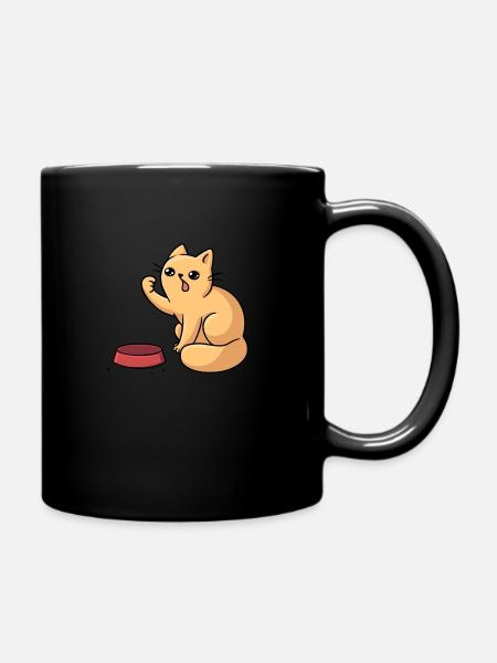 Cat Love, Hungry FunnyCat, Cat love - Full Colour Mug - black