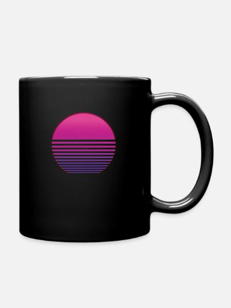 Sun Retro 80s - Full Colour Mug - black