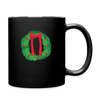 Couronne de Noël - Mug uni - noir - Droite