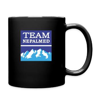 Logo Team Nepalmed blau - Tasse einfarbig - Schwarz - Rechts