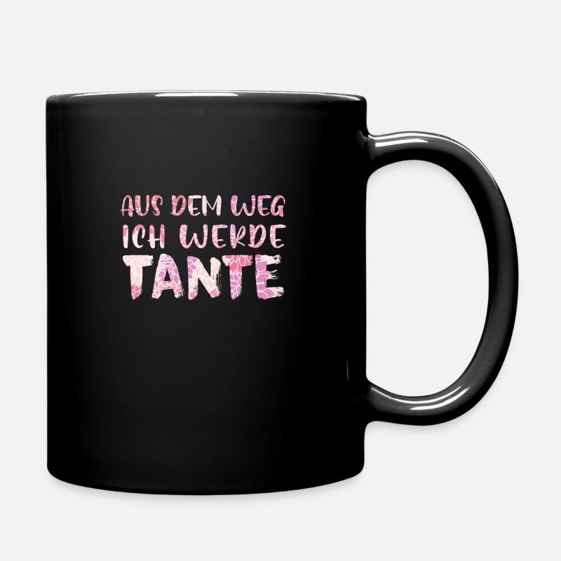 Tante ich werde Tante - Tasse einfarbig - Schwarz