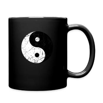 Yin Yang Ying Yang symbole grunge - Mug uni - noir - Droite