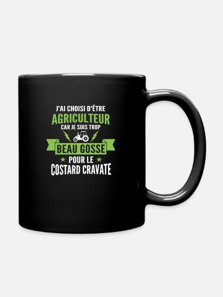 humour agriculteur car je suis beau gosse - Mug uni - noir