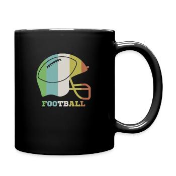 Football Helm - Tasse einfarbig - Schwarz - Rechts