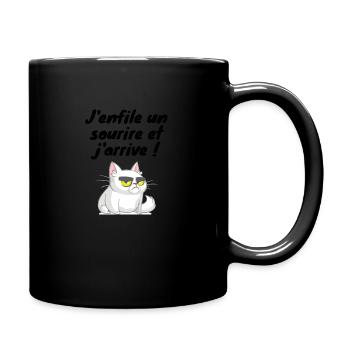 j enfile un sourire t-shirt cadeau anniversaire - Mug uni - noir - Droite