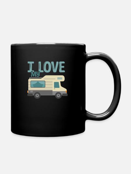 I love my camper gift camper holiday trip - Full Colour Mug - black