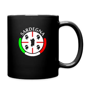 Souvenir Sardaigne, carte 4 landes drapeau italien - Mug uni - noir - Droite