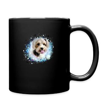 Havaneser,Bologneser,Malteser,Hund,Graffiti,Malere - Tasse einfarbig - Schwarz - Rechts