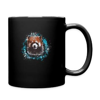 Roter panda ,Graffiti, Malerei,pandabär, bär, rot - Tasse einfarbig - Schwarz - Rechts