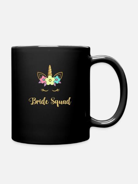 Mariée Licorne enterrement de vie de garçon Bride Squad - Mug uni - noir