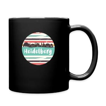 heidelberg, skyline, streifen, retro, vintage - Tasse einfarbig - Schwarz - Rechts