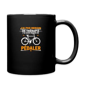 Pas besoin thérapie pédaler humour vélo cycliste - Mug uni - noir - Droite