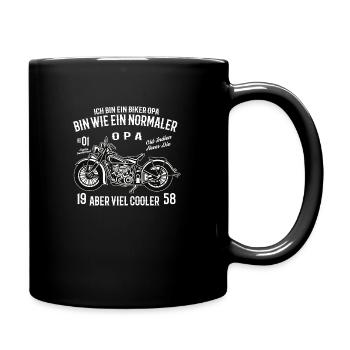 Biker Opa - Tasse einfarbig - Schwarz - Rechts