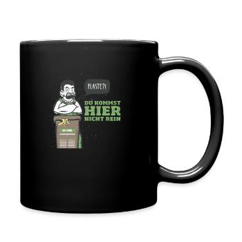 Bioabfall Produkt Motive Micha Tonne Slogan - Tasse einfarbig - Schwarz - Rechts