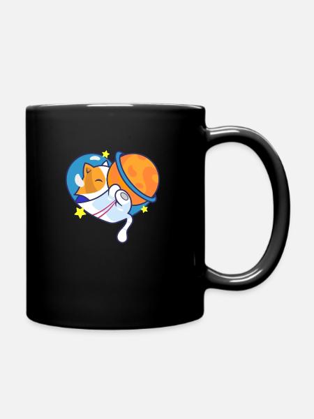 Le chat dans l’univers - Mug uni - noir