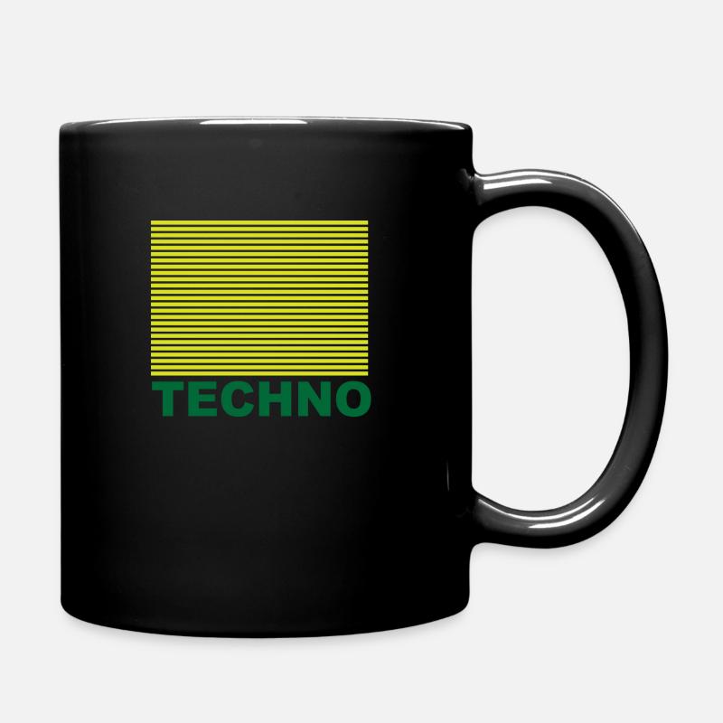 techno - Tasse einfarbig - Schwarz