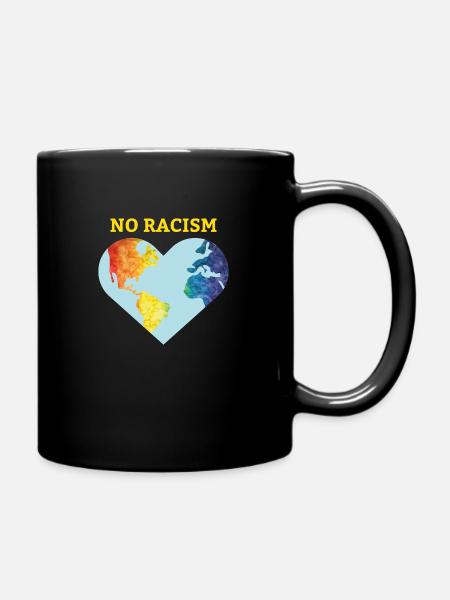 No racism tolerance gift human rights - Full Colour Mug - black