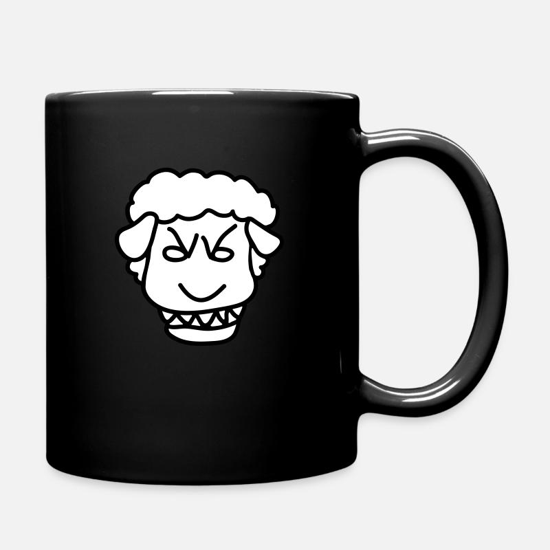 Böses Schaf Comic Zähne - Tasse einfarbig - Schwarz