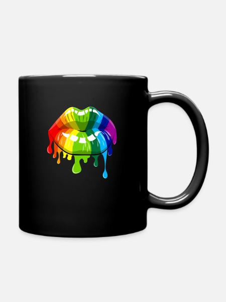 Kussmund - Tasse einfarbig - Schwarz