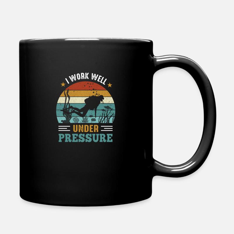 Cooles Taucher Diver Designshirt mit coolem Motiv - Tasse einfarbig - Schwarz